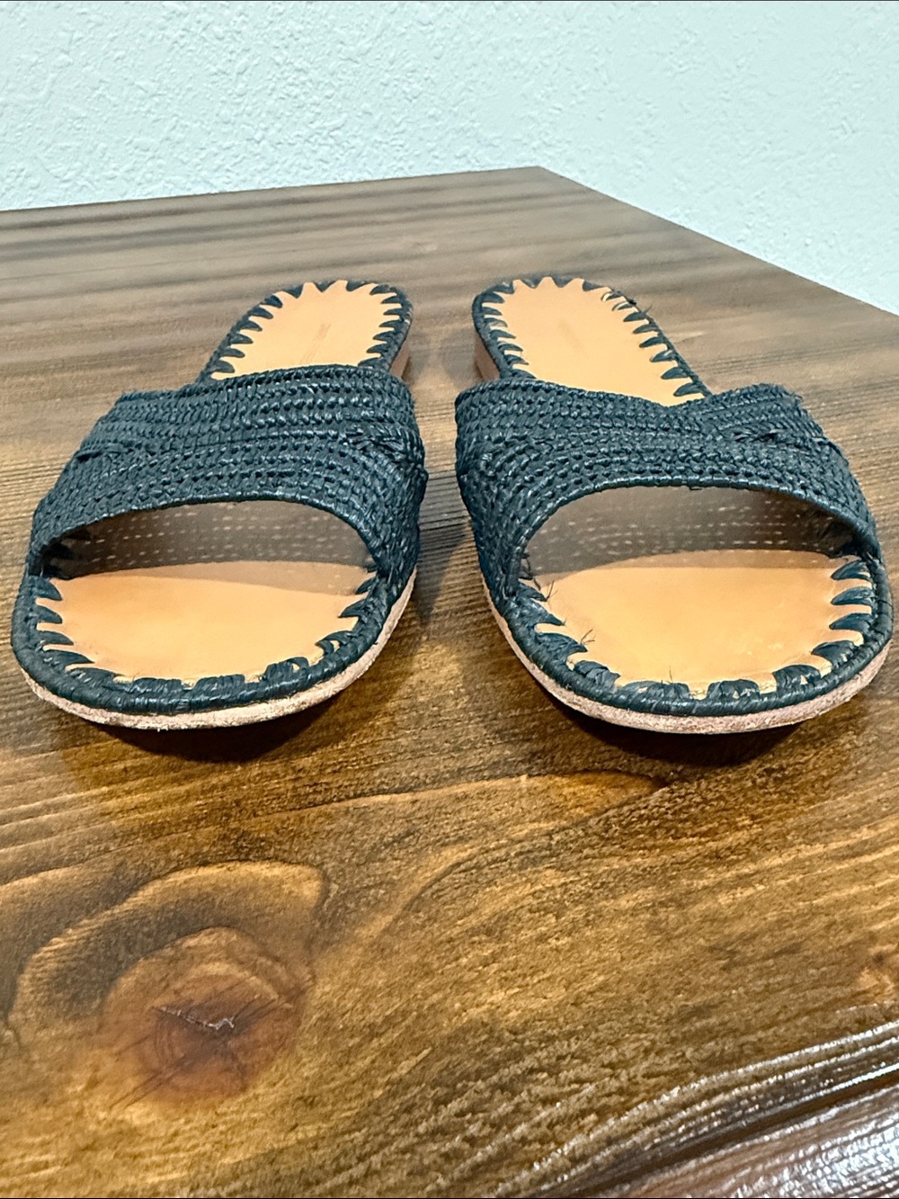 Carrie Forbes Fati Black Woven Raffia Sandal Size 39 - Picture 7 of 11